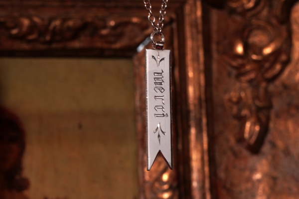 Double Sided Posey Necklace - "Amour/Merci"